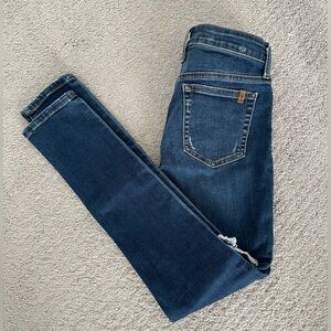 Joes Jeans dark skinny distressed jeans